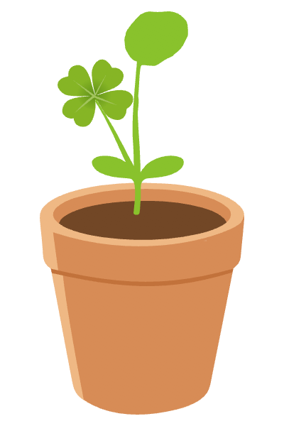 A WishLeaf plant with sunlight, water, and care around it
